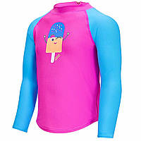 Лонгслів дитячий Zoggs Paper Shark Zip Sun Top UPF 50+ рожевий