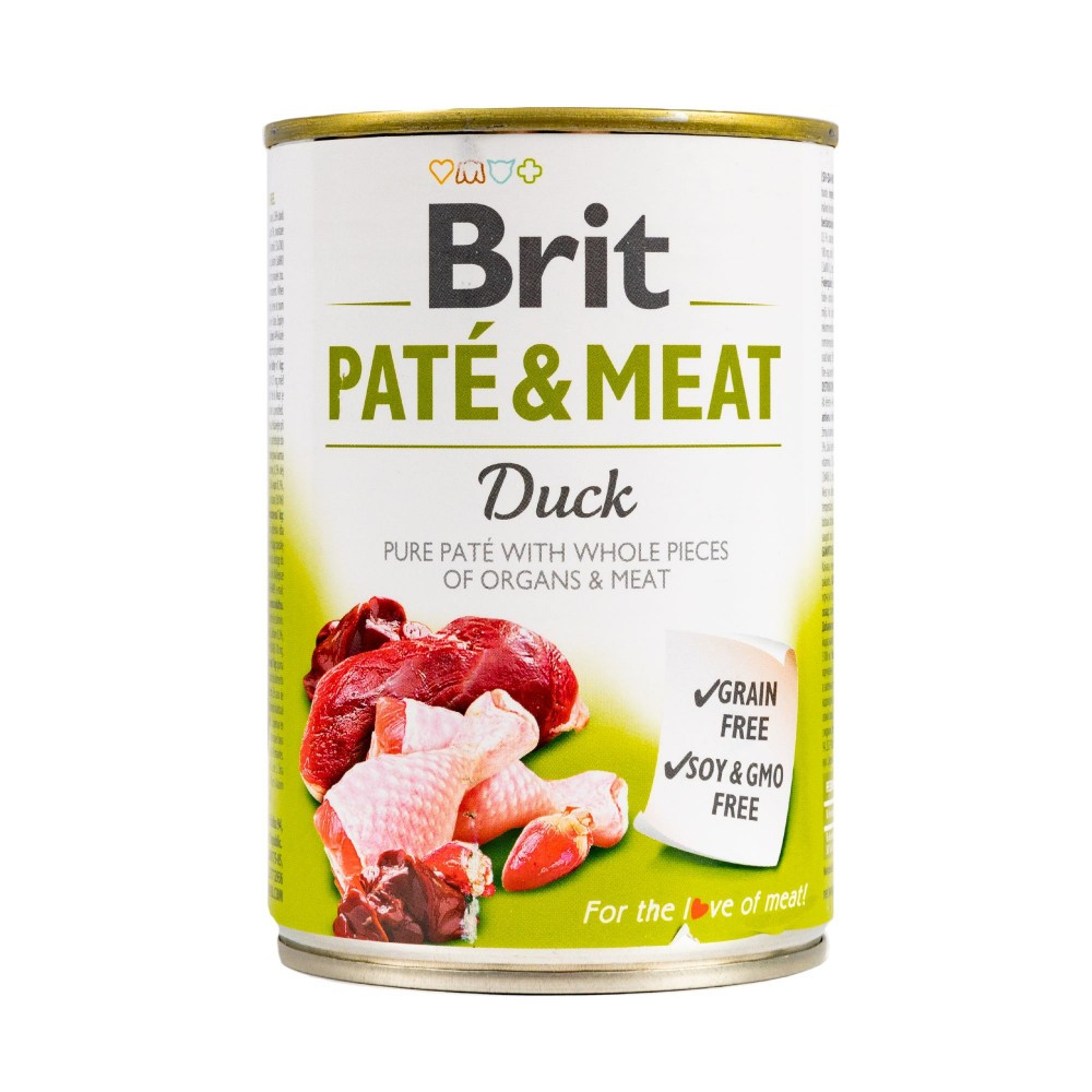 Вологий корм Brit Care Pate & Meat для собак, з качкою, 400 г, фото 1