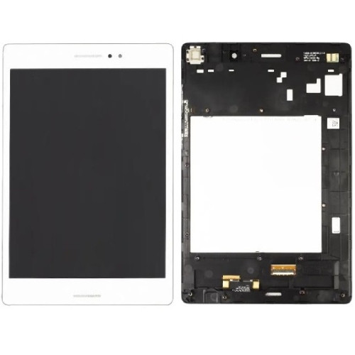 Дисплей Asus ZenPad S 8.0 Z580C білий, шлейф 27mm, з рамкою сріблястого кольору, фото 1