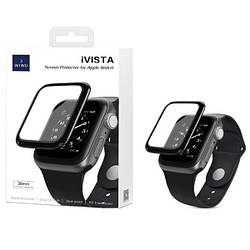 Захисна плівка Apple Watch 1 /2 /3 38 mm, з чорною рамкою, 0.2mm, 2.5D, 9H, Screen Protector, WIWU, комплект 2