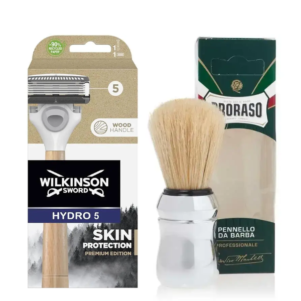 Станок для гоління Hydro 5 Skin Protection Premium Edition + Proraso пензлик для гоління професійний