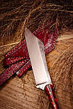 Ніж ручної роботи «Жар-птиця #1» з піхвами зі шкіри Х12МФ/60 HRC., фото 2
