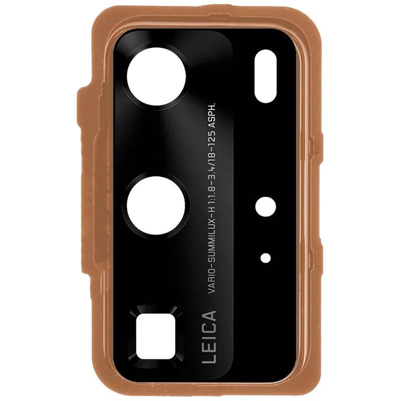 Скло камери Huawei P40 Pro з рамкою золотистого кольору, фото 1