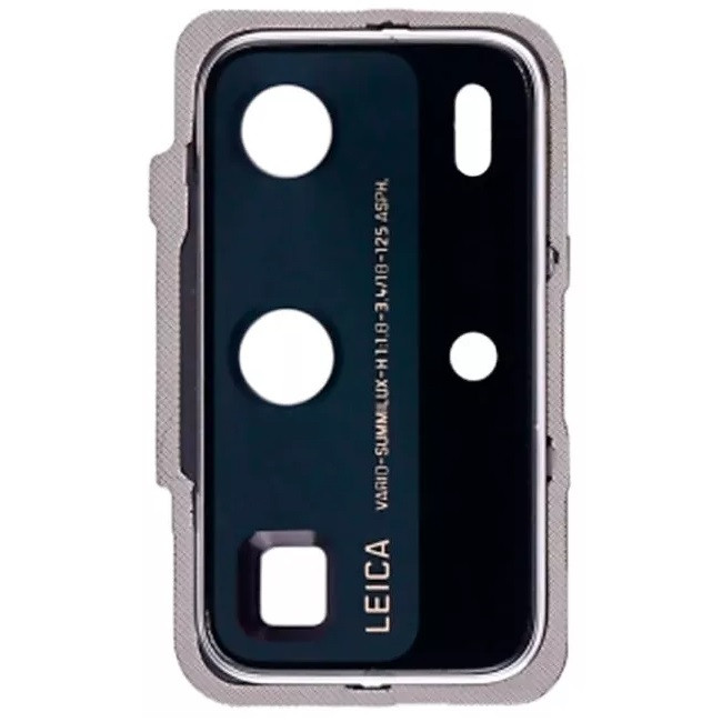 Скло камери Huawei P40 Pro з рамкою сріблястого кольору, фото 1