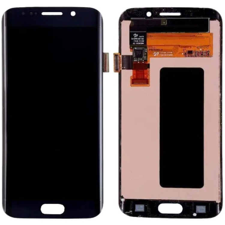 Дисплей Samsung G925 Galaxy S6 Edge синій, Black Sapphire, Amoled, оригінал PRC переклеєне скло, фото 1