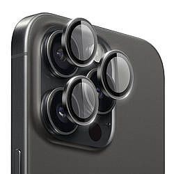 Захисне скло камери iPhone 15 Pro Max PVD Dual Color Sapphire Lens Guard LG-003, Black Titanium, WiWU