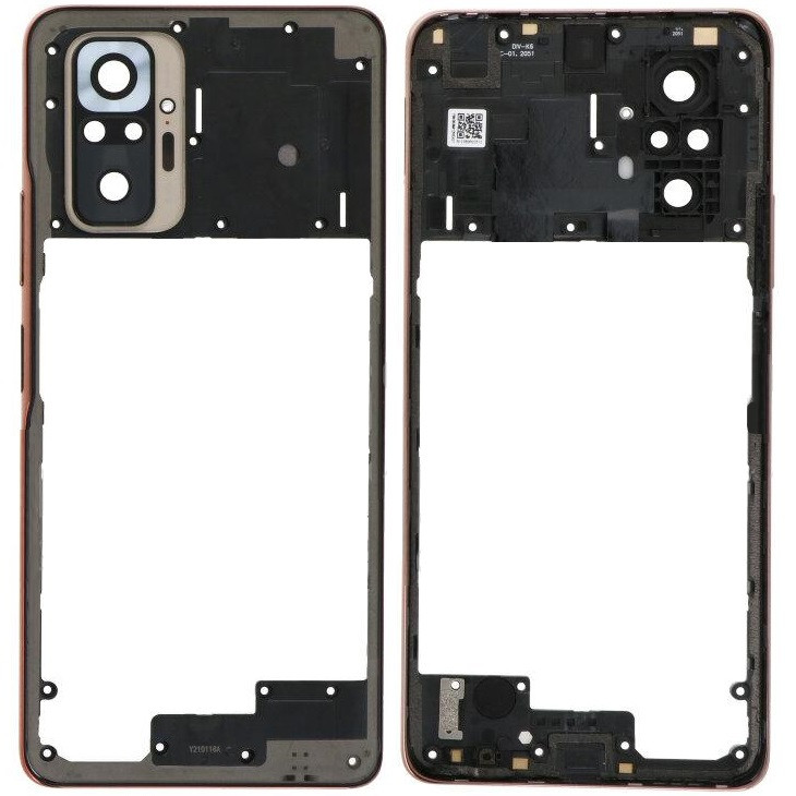 Рамка корпусу Xiaomi Redmi Note 10 Pro бронзова, Gradient Bronze + скло камери