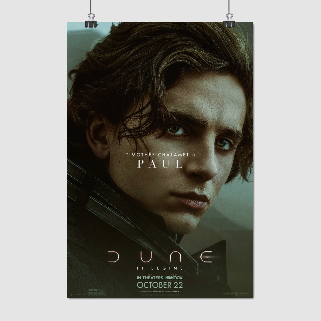 Плакат "Дюна, Пол Муад'Діб Атрід, Тімоті Шаламе, Dune (2021)", 60×41см