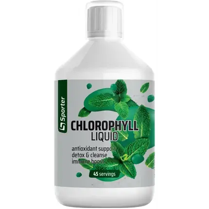 Хлорофіл рідкий Sporter Chlorophyll Liquid 100 мг 450 мл ( смак натуральна м'ята ), фото 1