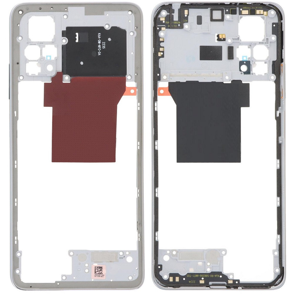 Рамка корпусу Xiaomi Redmi Note 12 Pro 4G срібляста, Polar White