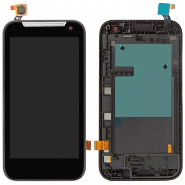 Дисплей HTC Desire 310 чорний, 128 x 63,5 mm, з рамкою сріблястого кольору, фото 1