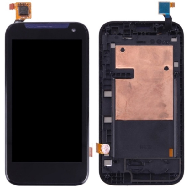 Дисплей HTC Desire 310 чорний, 128 x 63,5 mm, з рамкою синього кольору, фото 1