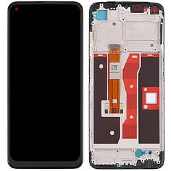 Дисплей Oppo A55 4G чорний, з рамкою, оригінал PRC - відшарування навколо камери