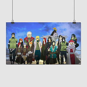 Плакат "Наруто, головні персонажі, Naruto", 34×60см