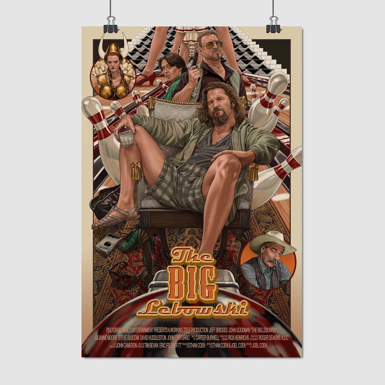 Плакат "Большой Лебовски, The Big Lebowski (1998)", 60×40см