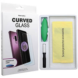 Захисне скло iPhone 12 mini 3D, UV Curved Glass, Nano Optics (у комплекті ультрафіолетова лампа; ультрафіолето