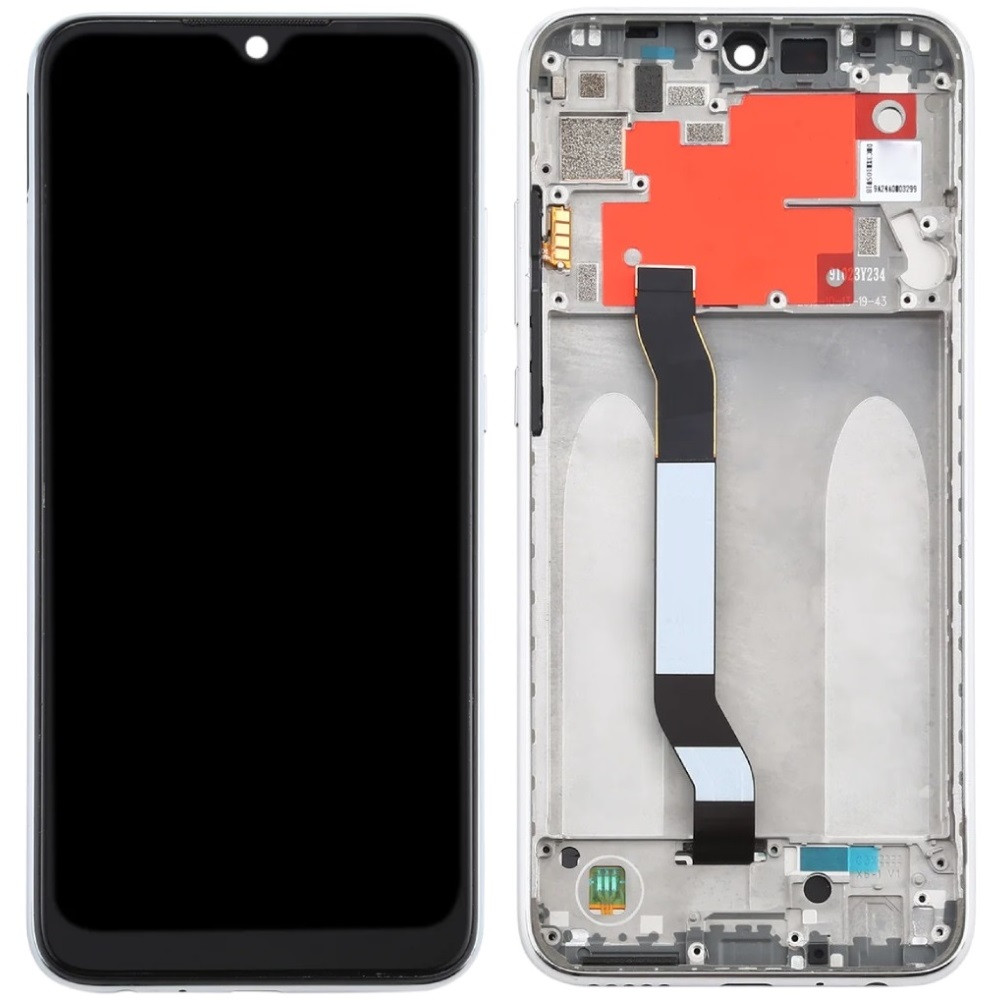 Дисплей Xiaomi Redmi Note 8T чорний, оригінал PRC, з рамкою сріблястого кольору, Moonlight White, фото 1