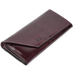 Портмоне довге розкладне Grande Pelle Festa, глянець, бордо 513361