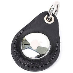 Шкіряний чохол тримач для Apple AirTag чорний Grande Pelle 463610