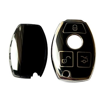 Чохол для ключа Mercedes-Benz, чорний із золотою рамкою