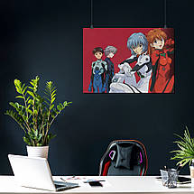 Плакат "Євангеліон, Рей, Аска, Сіндзі та Каору, Neon Genesis Evangelion", 43×60см, фото 4