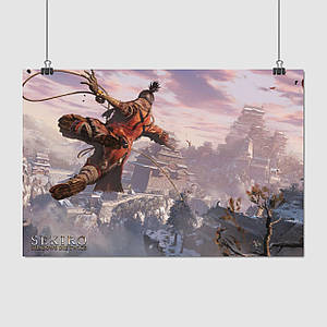 Плакат "Однорукий вовк: Тіні вмирають двічі, Sekiro: Shadows Die Twice", 40×60см