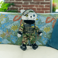 Патріотична м'яка іграшка Котик ЗСУ «Найкращий друг» (32 см) PL8241ua, фото 6