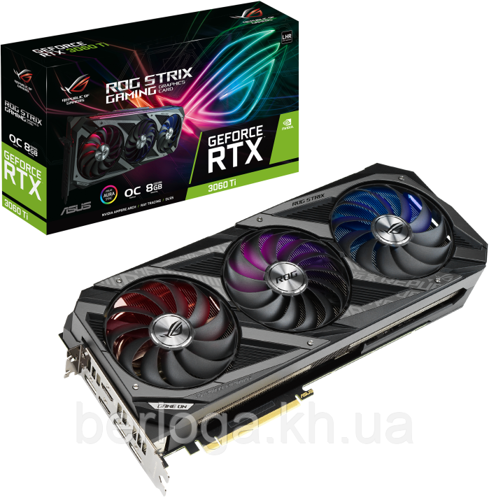 Відеокарта Asus ROG GeForce RTX 3060 Ti STRIX OC 8GB GAMING ( ROG-STRIX-RTX3060TI-O8G-V2-GAMING )