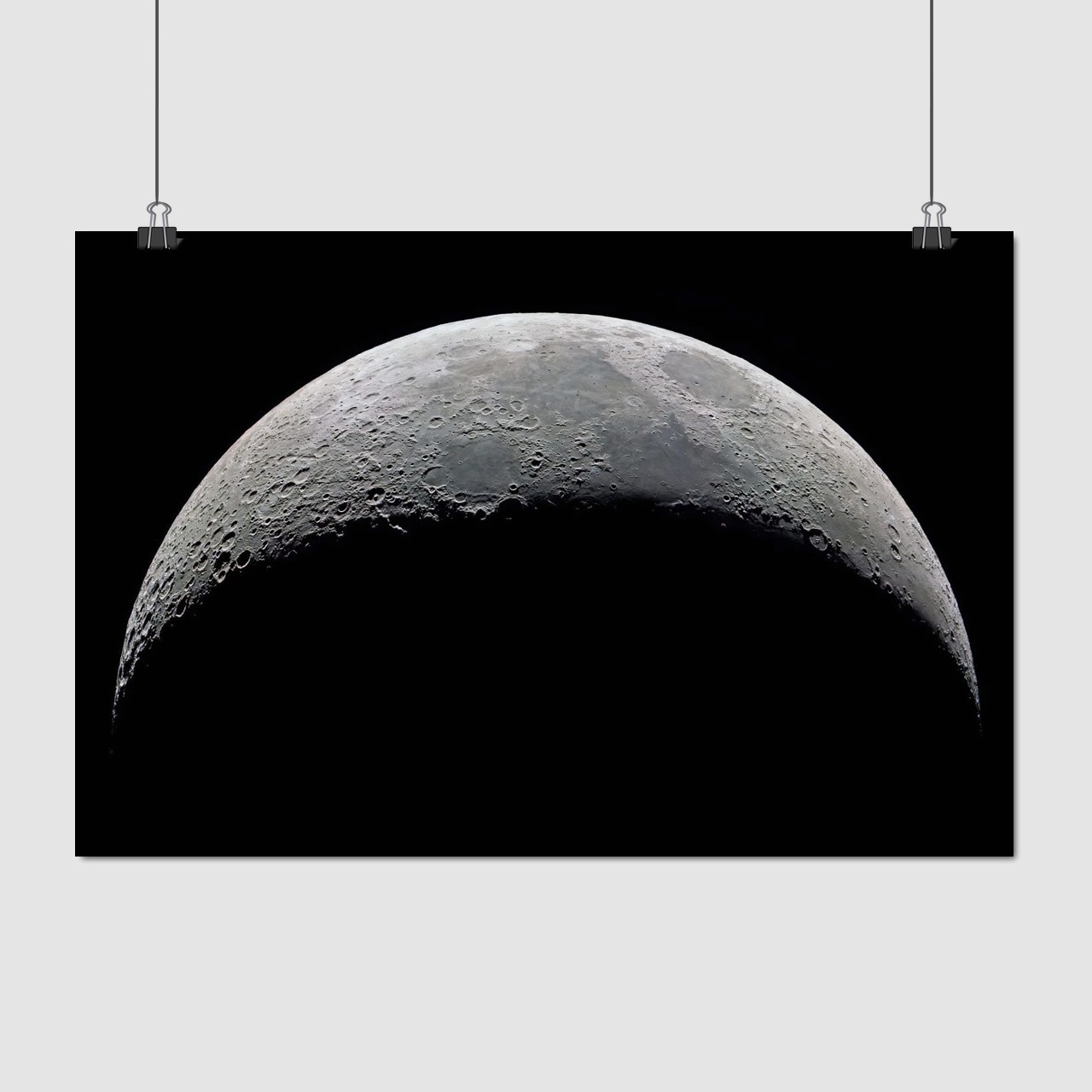 Плакат "Місяць, поверхня з космосу, Moon", 40×60см