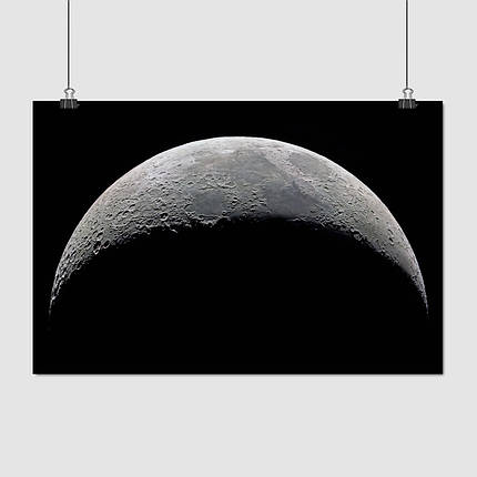 Плакат "Місяць, поверхня з космосу, Moon", 40×60см, фото 1
