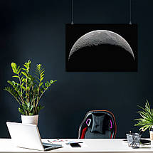 Плакат "Місяць, поверхня з космосу, Moon", 40×60см, фото 3