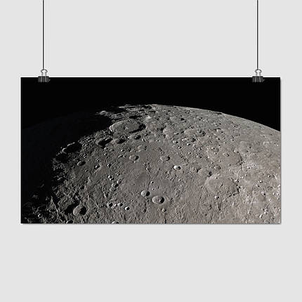 Плакат "Місяць, поверхня з космосу, Moon", 34×60см, фото 1