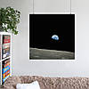 Плакат "Вид на Землю з поверхні Місяця, Moon", 60×60см, фото 6