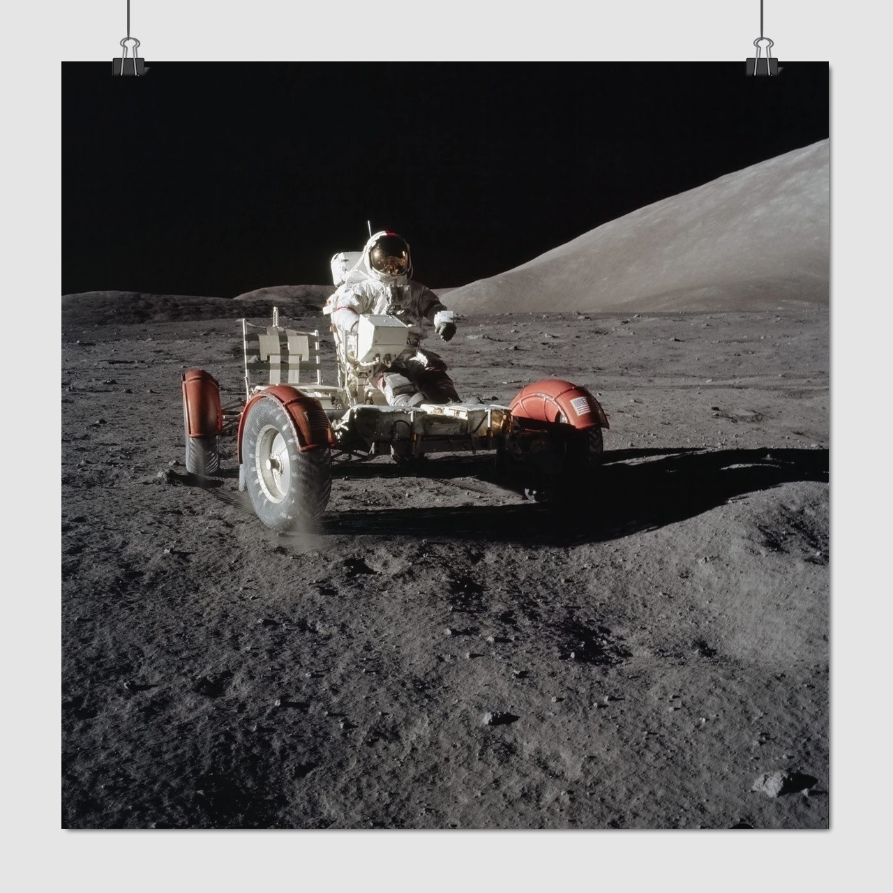 Плакат "Перші космонавти на Місяці, Moon", 60×60см