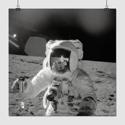 Плакат "Перші космонавти на Місяці, Moon", 60×60см, фото 1