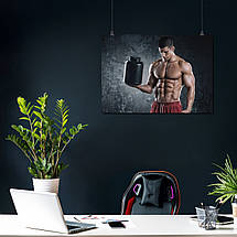 Плакат "Бодібілдер із банкою", 43×60см, фото 3