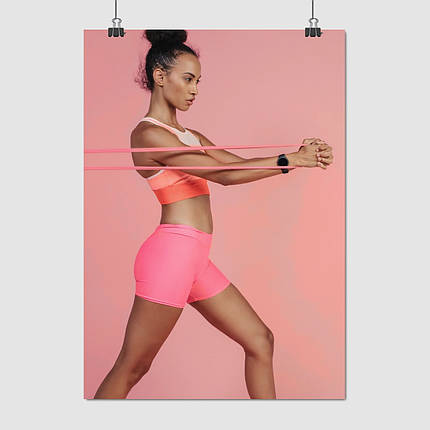 Плакат "Дівчина з гумовим еспандером", 60×43см, фото 1