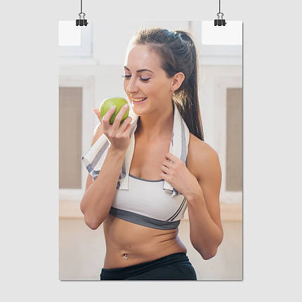 Плакат "Дівчина з яблуком", 60×43см, фото 1