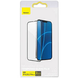 Захисне скло iPhone 13 /13 Pro /14 /16e з чорною рамкою, 0.3mm, Full-Tempered Glass Film, Anti-Explosion, Brea