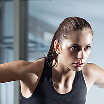 Плакат "Дівчина тренується із гантелями", 38×60см, фото 2