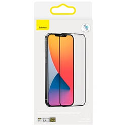 Захисне скло iPhone 12 mini з чорною рамкою, 0.25mm, Full-Screen and Full-Glass Tempered Glass Film, Baseus (S