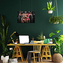 Плакат "Дівчата позують у спортзалі біля штанги", 40×60см, фото 5