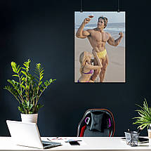Плакат "Арнольд Шварценеггер з дружиною та келихом, Arnold Schwarzenegger", 60×43см, фото 3