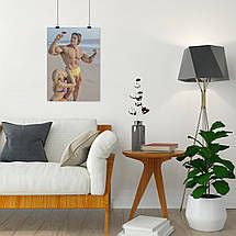 Плакат "Арнольд Шварценеггер з дружиною та келихом, Arnold Schwarzenegger", 60×43см, фото 4