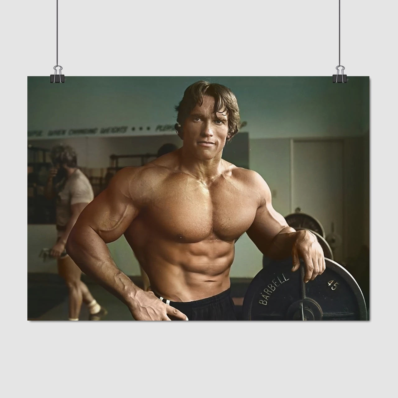 Плакат "Молодий Арнольд Шварценеггер, Містер Олімпія, Arnold Schwarzenegger", 43×60см