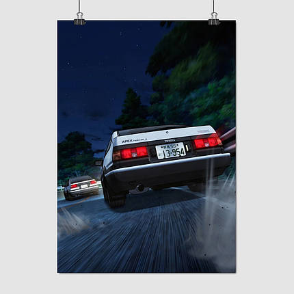 Плакат "Ініціал «Ді», аніме, Initial D", 60×43см, фото 1
