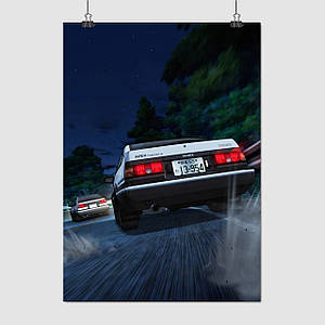 Плакат "Ініціал «Ді», аніме, Initial D", 60×43см