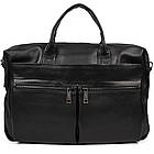 Збільшена сумка зі шкіри "чорочки" для ноутбука чорного кольору TARWA GA-7122-3mdL, фото 3