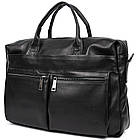 Збільшена сумка зі шкіри "чорочки" для ноутбука чорного кольору TARWA GA-7122-3mdL, фото 4