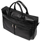 Збільшена сумка зі шкіри "чорочки" для ноутбука чорного кольору TARWA GA-7122-3mdL, фото 5